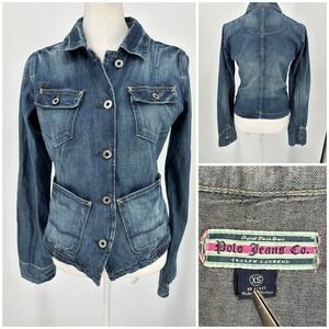 Ralph Lauren Women's Polo Coat Jean Co‎ Blue Denim Barn Jacket Size XS